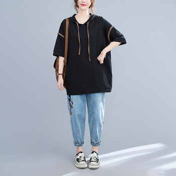 女孩宽松显瘦遮肚子夏季t恤胖人衣服肥婆减龄穿搭黑色xl建议100180斤