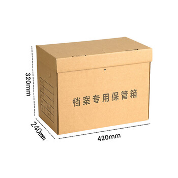 泰档档案箱档案专用保管箱加厚大容量办公用品牛皮纸文件整理箱人事档案文件箱42*24*32cm1个装