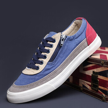闪步shanbu男鞋春秋新品帆布鞋男透气低帮板鞋轻便百搭布鞋男时尚休闲