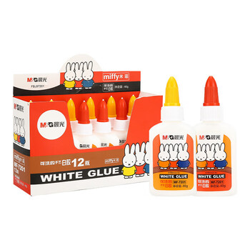 晨光（M&G）可水洗学生手工DIY白胶40g美术课木板手账高粘性白乳胶水颜色随机MF7201 1瓶装