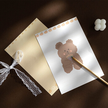 狮洛德 信纸信封送同学老师B5孩子家书表白情书小清晰丝带吊坠唯美套装 4信纸2信封