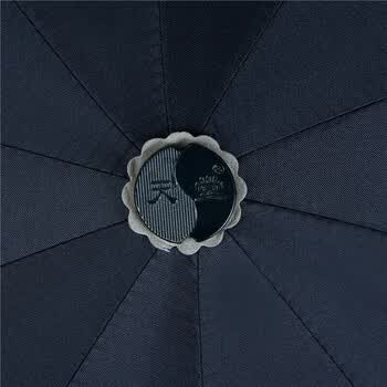 天堂伞伞加大防晒晴雨伞 三折十骨 加固黑胶 33188E 藏青色