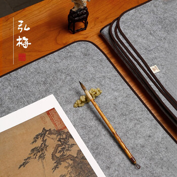 弘梅 纤维包边灰色包边毛毡100*200cm 毛笔书法书画毛毡垫子 文房四宝毛笔用桌布画毡 弘梅 纤维包边灰色包边毛毡100*200cm 毛笔书法书画毛毡垫子 文房四宝毛笔用桌布画毡