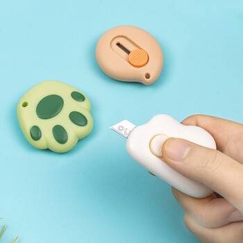 天色 迷你随身美工刀 拆件拆快递小刀开箱刀学生美术裁纸刀小号可爱随身刀子文具 TS-2712 粉色小鸟