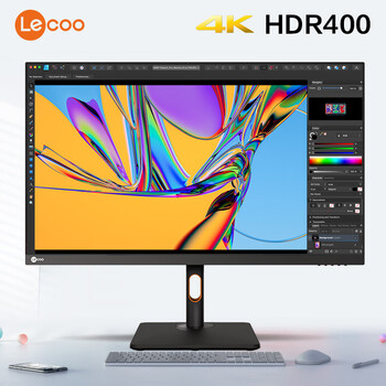 Lecoo联想来酷32英寸4K超清IPS支持HDR广色域 400亮度Type-C65W 内置音箱低蓝光旋转升降显示器M3221PL