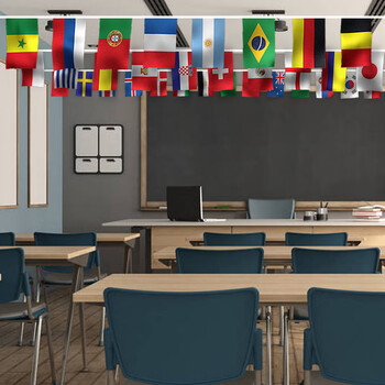 贸丰 各国国旗吊旗悬挂串旗酒吧活动教室布置装饰旗帜【8号各国】50面旗 约15米/1条