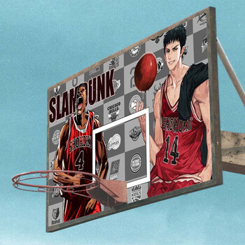 abdt篮球篮板贴纸 墙贴自粘儿童篮球海报贴画防水动漫来图卡通体育装