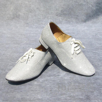 男式银色皮鞋中小学生演出鞋大童鞋男童礼仪鞋表演鞋35-43男大童 男士