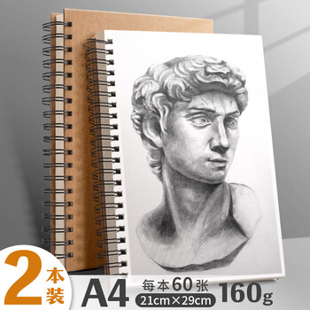 金值 2本A4/120张加厚素描本 速写本素描纸绘画本子空白手绘学生用美术专用画纸白纸成人彩铅画册画画 金值 2本A4/120张加厚素描本 速写本素描纸绘画本子空白手绘学生用美术专用画纸白纸成人彩铅画册画画