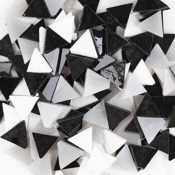 三角形彩色玻璃云母片教堂乳浊diy马赛克手工镶嵌素材料装饰贴画黑白