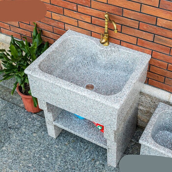 querz室外庭院水槽室外石头洗手盆户外洗手盆老石槽花岗岩石材洗手盆