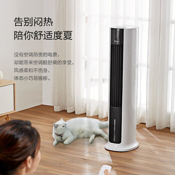 美的电风扇空调扇蒸发式冷风扇水冷塔扇定时轻音低噪家用卧室办公室客厅大风量 ACA12XCR