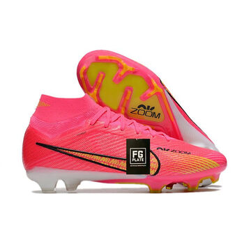 刺客15代足球鞋airzoom气垫fg高帮全针织ag低帮c罗nike air粉色高帮fg