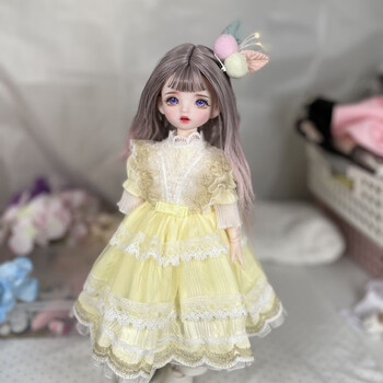 30厘米bjd娃娃改妆芭比娃娃6分关节娃娃3d真眼女孩玩具换装洋娃娃粉黛
