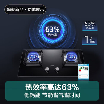华帝燃气灶家用5.0kW大火力高热效易打理猛火灶台式嵌入式两用煤气灶双灶台灶具JZY-i10072B（液化气）