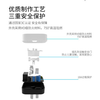 gosund智能插座 语音控制 已接入米家APP 16A电量统计插头 热水器/电暖器定时开关 过载保护 自动断电CP2