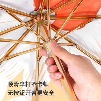 美度（MAYDU）轻奢复古插画风雨伞 双层银胶防紫外线 晴雨伞 三折M3105绽放*3把