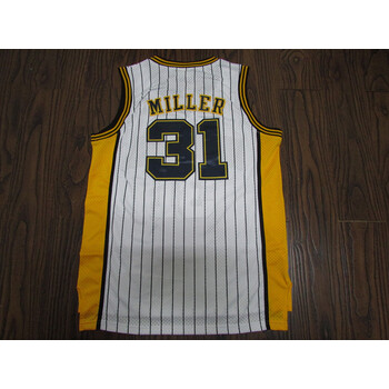 经典款步行者队31号米勒球衣复古雷吉男女网眼刺绣运动背心 米勒白色