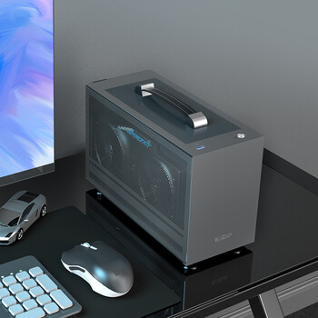 超频三(PCCOOLER)蜂鸟1 I100CG PRO钛灰色 mini ITX机箱（Type-C接口/支持SFX电源/17*17以内主板）