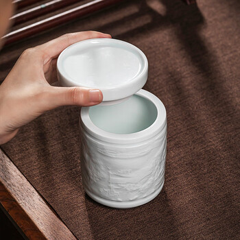 金镶玉景德镇茶叶罐 黄守良手作便携家用茶罐密封罐储存罐 清明上河图