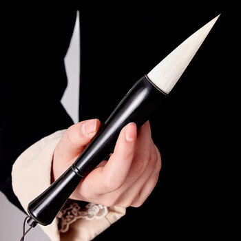 玉水湖黑牛角斗笔毛笔书法专用初学者写福字对联狼毫专业大号抓笔手写斗方大字提斗国画榜书 黑牛角狼毫