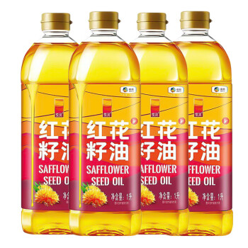 悦润 中粮红花籽油1Lx4瓶 新疆红花籽油中粮物理压榨一级食用油植物油