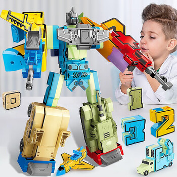 糖米temi儿童生日礼物礼盒数字玩具金刚变形合体汽车机器人早教男孩