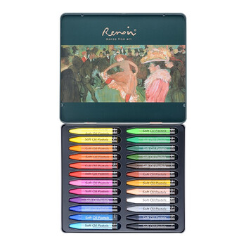 马可（MARCO）24色重彩油画棒 学生儿童手工DIT专业美术绘画套装专用彩绘棒铁盒装送礼礼物 雷诺阿系列美术写生