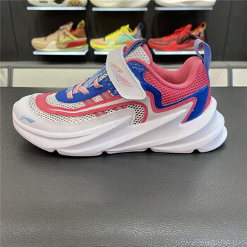 李宁童鞋儿童休闲鞋男女大童网面时尚透气轻便运动鞋