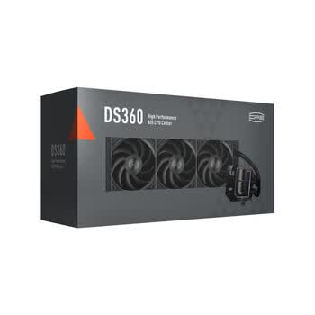 超频3（PCCOOLER）DS360黑色一体式CPU水冷散热器 温度显示/双腔水泵/CNC铝合金泵体外壳/ARGB冷头/支持1700/AM5