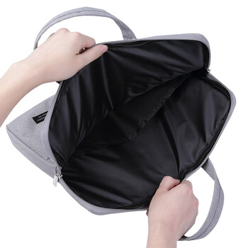 齐心(Comix) 事务包拉链袋 手提商务会议包 灰 A8166