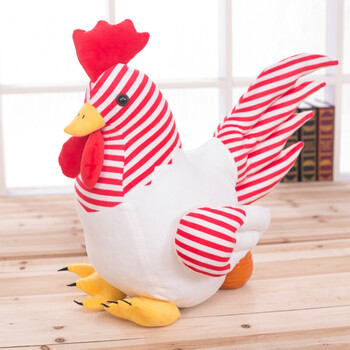 毛绒玩具大公鸡仿真大公鸡毛绒玩具鸡年吉祥物老母鸡小鸡公仔声控大红