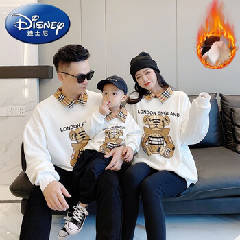 ttjs高端时尚亲子装一家三口2021秋冬家庭装父子潮装洋气婴儿爬服