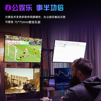 长虹 23.8英寸 内置音箱显示器 FHD全高清 75Hz DP+HDMI+VGA接口 微边框广视角 电脑显示屏 24G670F-S