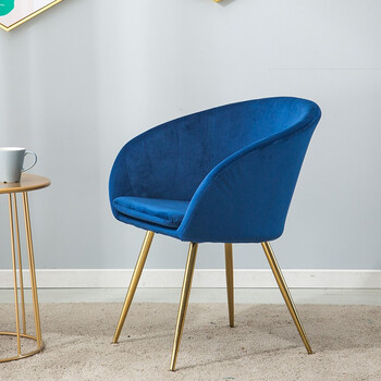 择木宜居 餐椅子电脑椅 休闲吧台靠背椅 蓝色(带扶手)