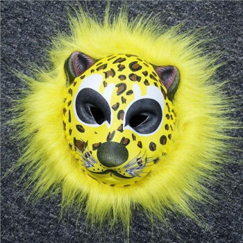 金钱豹头套2022金钱暴富演出道具动物面具搞怪装饰面罩豹子面具1