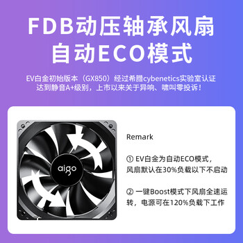 爱国者（aigo）星璨EV850W白金牌 黑 ATX3.1台式机电源 一线全日系电容/白金双认证/稳压5070Ti&9070XT显卡