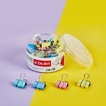 鼎力（DL DINGLI）长尾夹彩色票夹金属文件夹子学生书夹子试卷夹办公用品文具办公室票夹燕尾夹 3#32mm24只装 DL6063