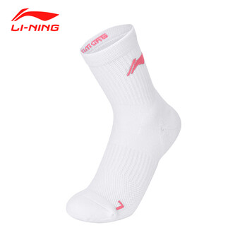李宁(LI-NING)羽毛球袜男女款成人儿童运动袜 AWTS005白色中袜 三双装 李宁(LI-NING)羽毛球袜男女款成人儿童运动袜 AWTS005白色中袜 三双装