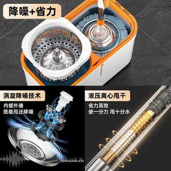 尚奇旋转拖把钢盘38cm杆伸缩100-130cm2头加厚拖布A77双驱动免手洗 尚奇旋转拖把钢盘38cm杆伸缩100-130cm2头加厚拖布A77双驱动免手洗