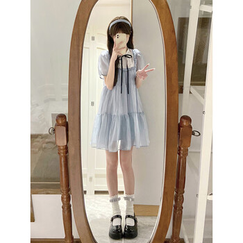 女装>连衣裙>兰婉坊>兰婉坊夏季连衣裙女气质小个子学生大童夏装衣服