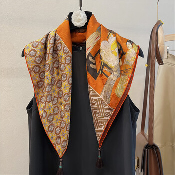 女香云纱韩熙载夜宴图中方巾桑蚕丝丝巾披肩 韩熙载夜宴图【图片 价格