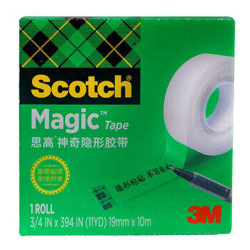 3M 思高 隐形胶带 磨砂透明神奇错题胶带 无痕隐形 可黏错题 办公用品 810-QH10 19mm×10m 1包装 3M 思高 隐形胶带 磨砂透明神奇错题胶带 无痕隐形 可黏错题 办公用品 810-QH10 19mm×10m 1包装