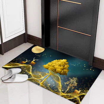 门口钢化玻璃地垫脚垫脚踏垫门厅厨房入户门玄关垫 轻奢风2 800*750