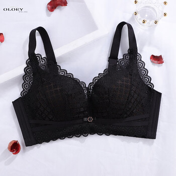 内衣过安检门电子厂无痕无钢圈小胸加厚聚拢调整型文胸罩女y1388黑色