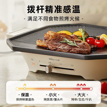 小熊（Bear）电烧烤炉 电烤盘家用电烤炉多功能电火锅烤肉锅架 八角超大烤盘DKL-E12Y2 