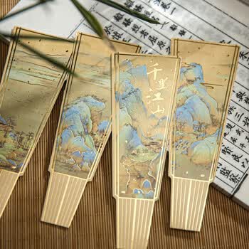 TaTanice国风书签 创意古风烫金异形书签卡片阅读书夹学生文具开学毕业送同学老师生日伴手礼