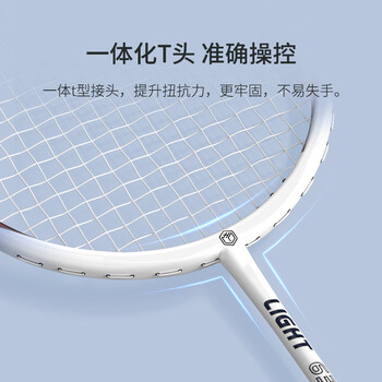 京东京造 超轻6U全碳素羽毛球拍单拍 训练速度型 粉蓝R300S 京东京造 超轻6U全碳素羽毛球拍单拍 训练速度型 粉蓝R300S