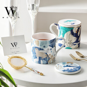 物取（WOOCH）撞色奇幻乐园盖杯礼盒装新家礼物送新人家用情侣对杯送闺蜜新婚