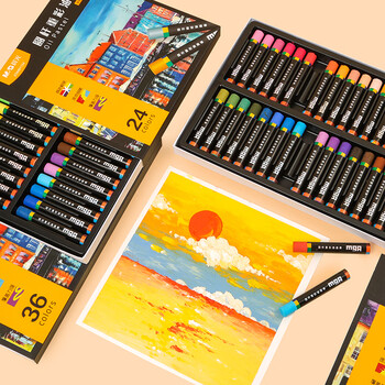 晨光（M&G）文具24色圆杆重彩油画棒专业美术油性色粉棒儿童初学者彩绘油彩棒绘画91134HX生日开学礼物